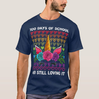 100 dagar för skolflickor, Unicorn Ansikte Kids Te T Shirt