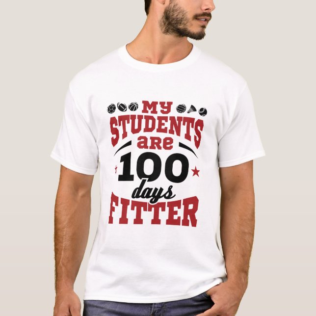 100 dagar för skollärare 100 dagar Fitter T Shirt (Framsida)