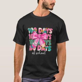 100 dagar för skollärare Coquette Bow Stil Teac T Shirt
