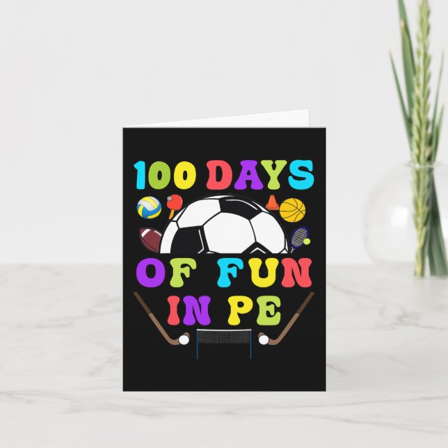 100 dagar för skollärare Gym Coach Phys Ed Te Kort (Framsida)