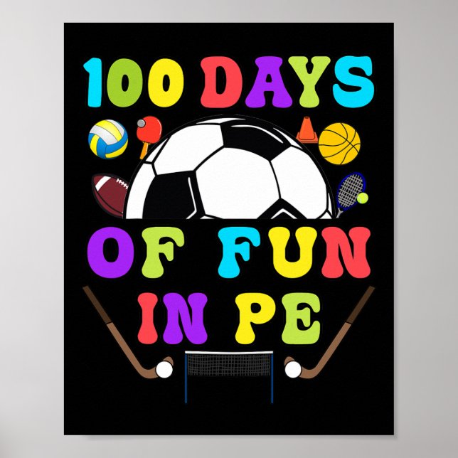 100 dagar för skollärare Gym Coach Phys Ed Te Poster (Framsidan)