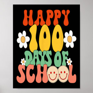 100 dagar för skollärare Kids Groovy Lycklig100 Poster