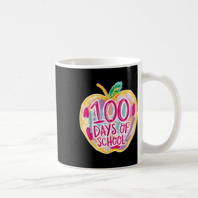 100 dagar för skollärare Kids Retro Kaffemugg (Höger)