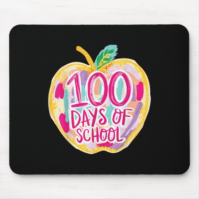100 dagar för skollärare Kids Retro Musmatta (Framsidan)