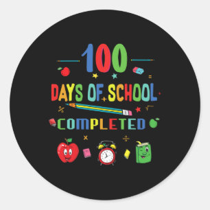 100 dagar för skollärare och Student 1 Runt Klistermärke
