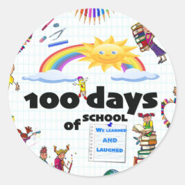 100 dagar för skolledighet: runt klistermärke