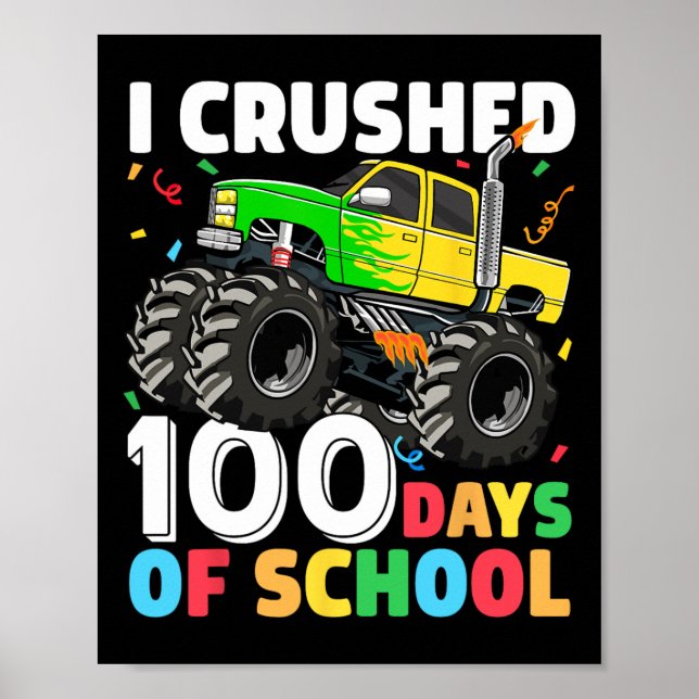 100 dagar för skolmonster Lastbil 100 Scho-dagen Poster (Framsidan)