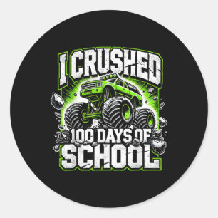 100 dagar för skolmonster Lastbil Boys 100 dagar Runt Klistermärke
