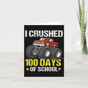 100 dagar för skolmonster Lastbil För barn Boys Kort