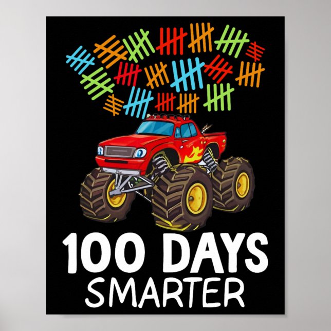 100 dagar för skolmonster Lastbil Småbarn 100 daga Poster (Framsidan)