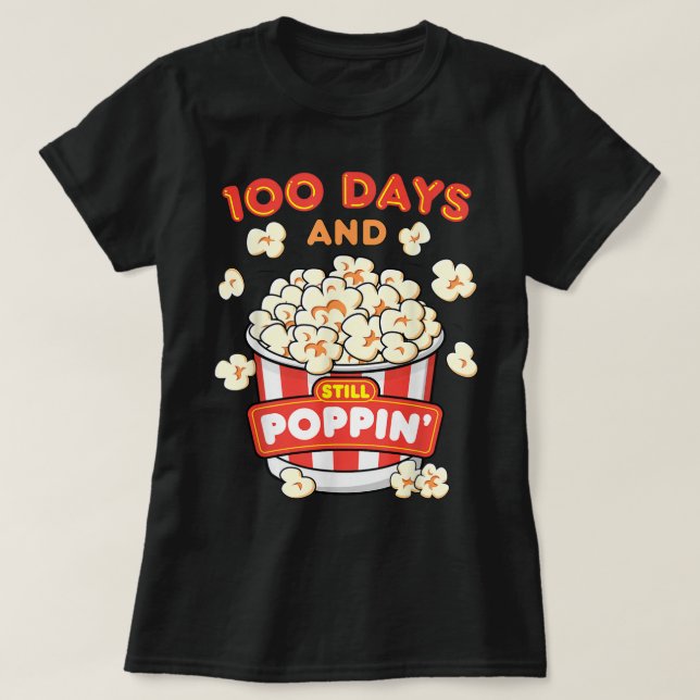 100 dagar för skolpopulationen Lycklig 100-dagen f T Shirt (Design framsida)