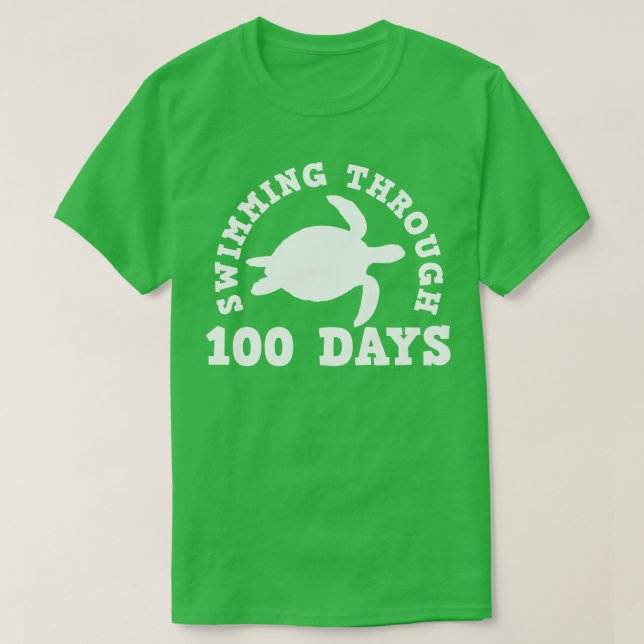 100 dagar för Skolsköldpadda Student T Shirt (Design framsida)