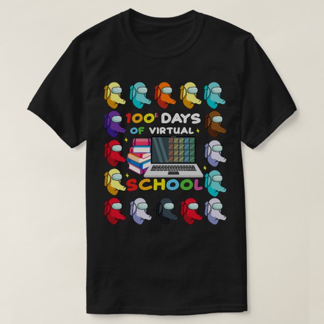 100 dagar för Virtuell skollärare eller Student-gå T Shirt (Design framsida)