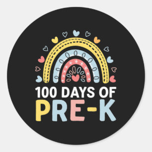 100 dagar före K Regnbåge Lycklig 100 dagar i skol Runt Klistermärke
