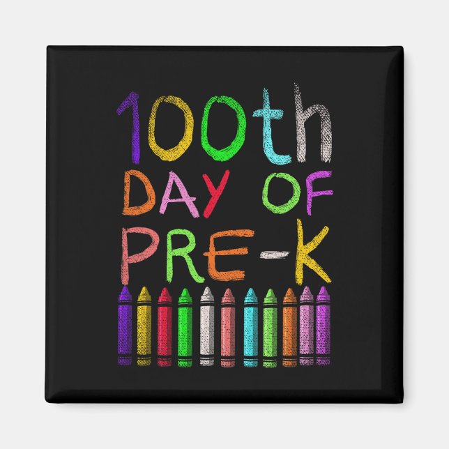 100 dagar före K Student Gift Lycklig 100 dagar Magnet (Framsidan)