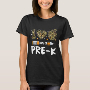 100 dagar före Kl-lärare Student Leopard Lycklig 1 T Shirt
