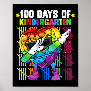 100 dagar förskoledabbar Färgglad Fidget T Poster