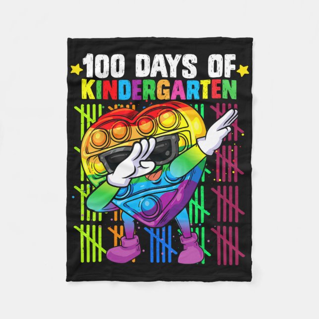 100 dagar förskoledabbing Färgglada Fidget T Fleecefilt (Framsidan)