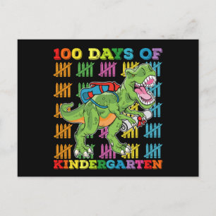 100 dagar förskolor T Rex Dinosaurie Skola Vykort