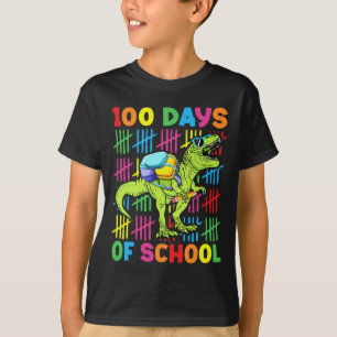 100 dagar gamla inosaur-pojkar i skolan 100 dagar t shirt
