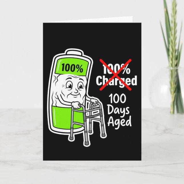 100 Dagar Gammal Rolig Batteri Skola Kort (Framsida)