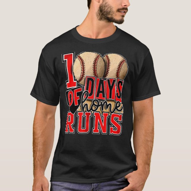 100 dagar hemma Springa Baseball Fläkt Player Stud T Shirt (Framsida)