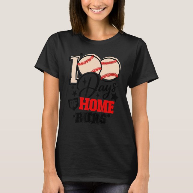 100 dagar hemma Springa Baseball Player Student Co T Shirt (Framsida)