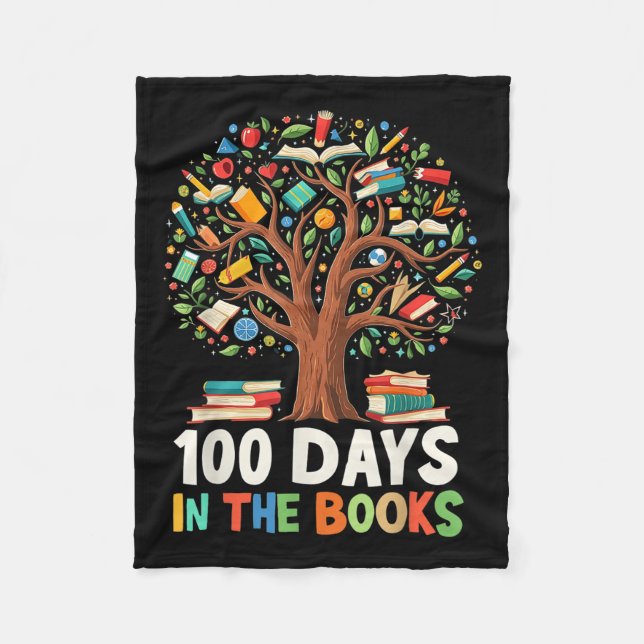 100 dagar i 100 dagar i Bokar Reading Teacher Fleecefilt (Framsidan)