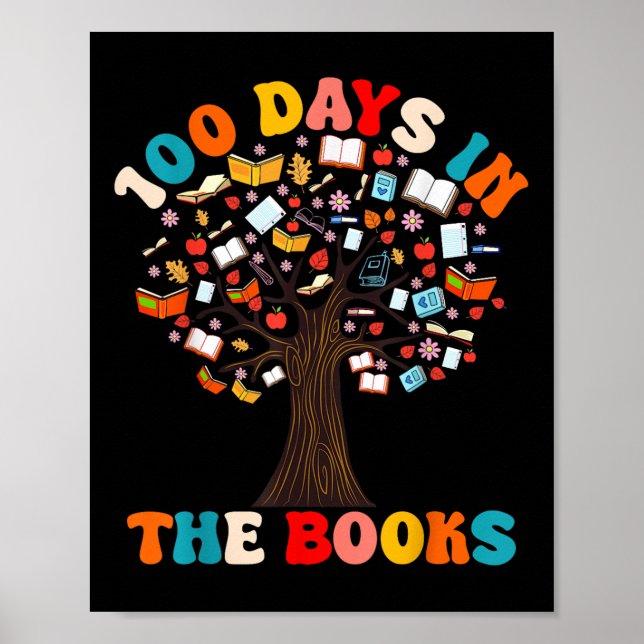100 dagar i 100 dagar i Bokar Reading Teacher Poster (Framsidan)