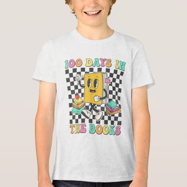 100 dagar i 100 dagar i Bokar Reading Teacher T Shirt (Framsida)