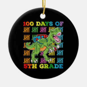 100 dagar i 5:e klass T Rex dinosaurieskola Julgransprydnad Keramik