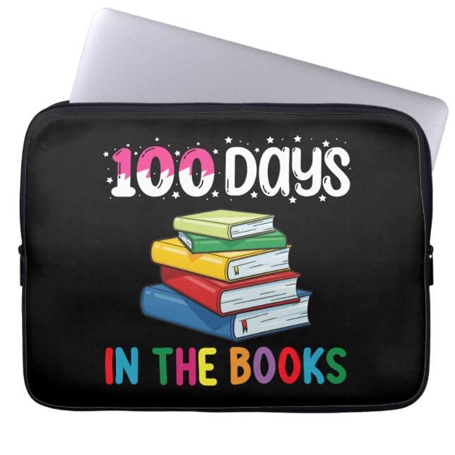 100 dagar i böckerna Skolbibliotekarie Laptop Fodral (Framsidan)