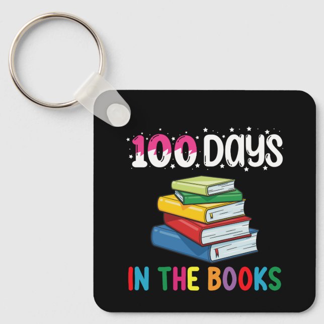 100 dagar i böckerna Skolbibliotekarie Nyckelring (Framsida)