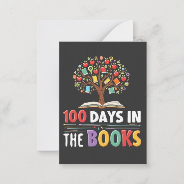 100 dagar i Bokar under Bok-skolans dagar Anteckningskort (Framsida)