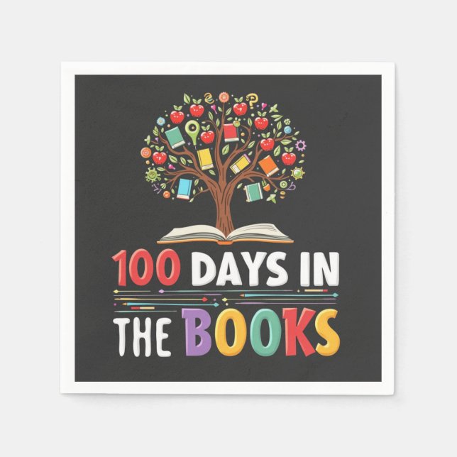 100 dagar i Bokar under Bok-skolans dagar Pappersservett (Framsidan)