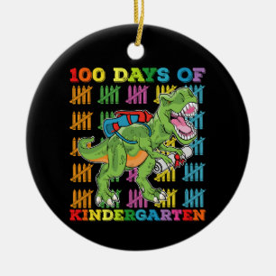 100 dagar i förskolan T Rex Dinosaurie Skola Julgransprydnad Keramik