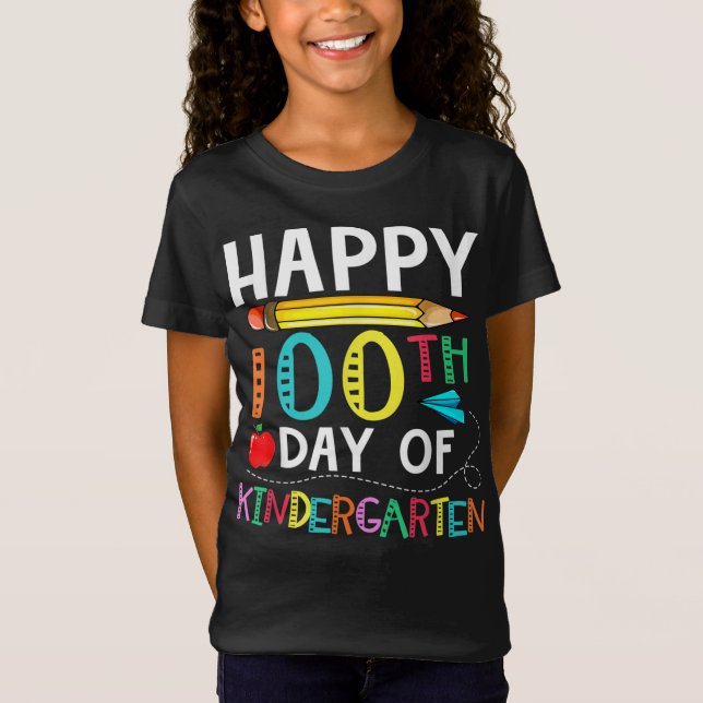 100 dagar i förskoleklass - Grattis på 100:e dagen T Shirt (Framsida)