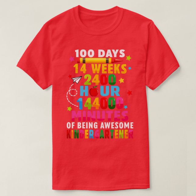 100 dagar i Lycklig 100 dagar i Kindergarten T Shirt (Design framsida)