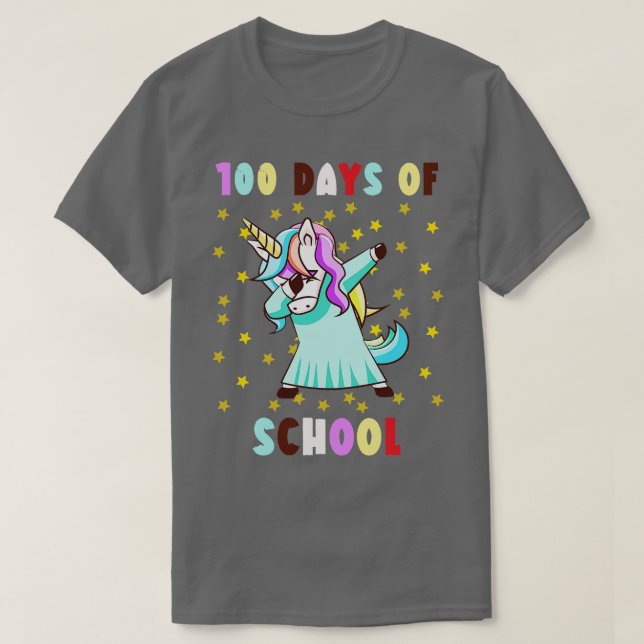 100 dagar i skola för flickor t shirt (Design framsida)