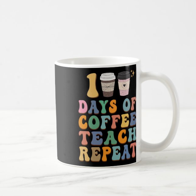 100 dagar i skola för lärarkaffe Älskare Kaffemugg (Höger)