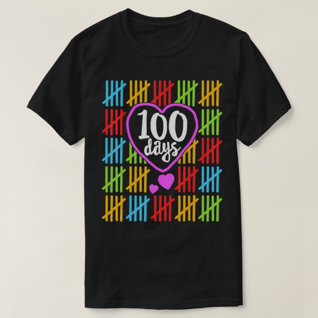 100 dagar i skola för lärarkvinnor t shirt (Design framsida)