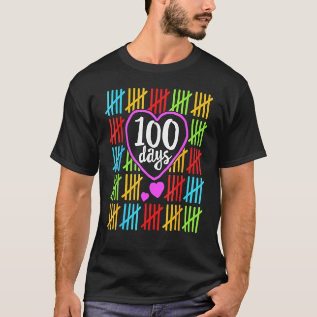 100 dagar i skola för lärarkvinnor t shirt (Framsida)