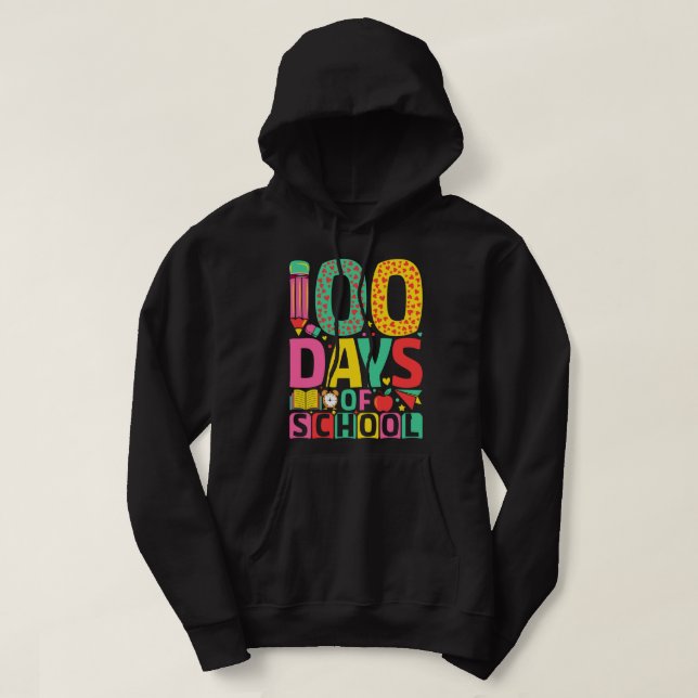 100 dagar i skolåldern 100 dagar 100 dagar hoodie (Design framsida)