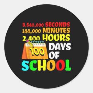 100 dagar i skolan 2 400 timmar 1 44 000 minuter runt klistermärke