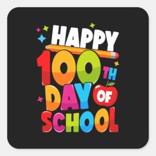 100 dagar i skolan 44 fyrkantigt klistermärke