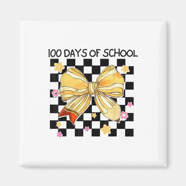 100 dagar i skolan, Coquette Bow Kindergarten Teac Magnet (Framsidan)