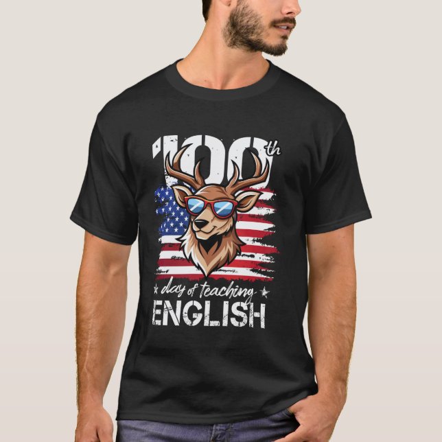 100 dagar i skolan Elementär elev lärare 100t T Shirt (Framsida)