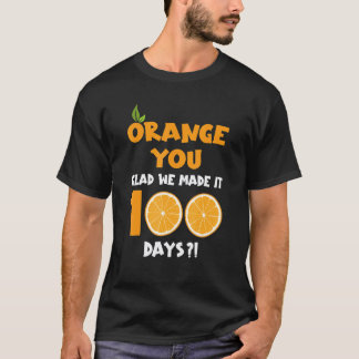 100 dagar i skolan för barn Lärare Orange du är gl T Shirt