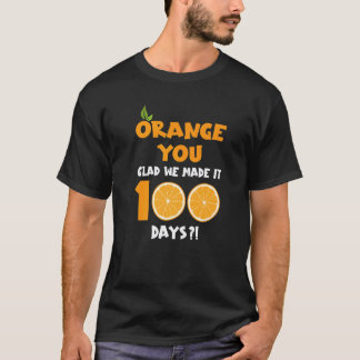 100 dagar i skolan för barn Lärare Orange du är gl T Shirt