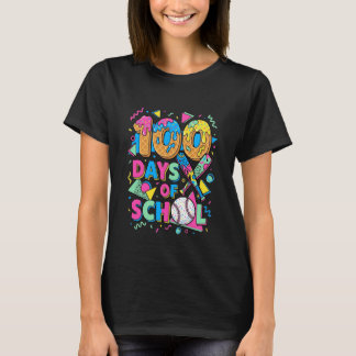 100 Dagar i Skolan för Lärare 80s 90s Retro Stil T Shirt